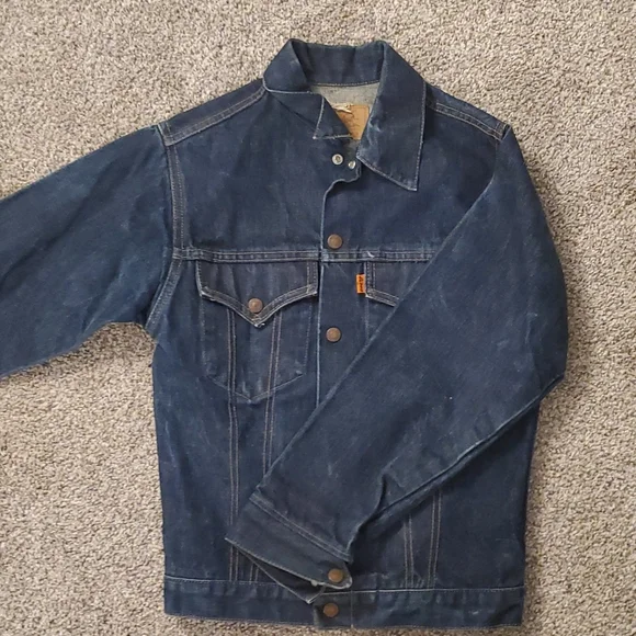 1970'S Orange Tag Vintage Levi's Jean Jacket Women's Small - Picture 7 of 8